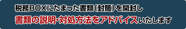 税務BOXの書類の説明・対処方法をアドバイス